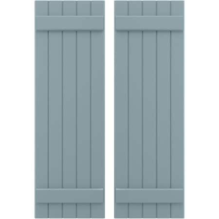 Americraft 5-Board (2 Batten) Exterior Real Wood Joined Board-n-Batten Shutters, ARW101BB518X78SBH